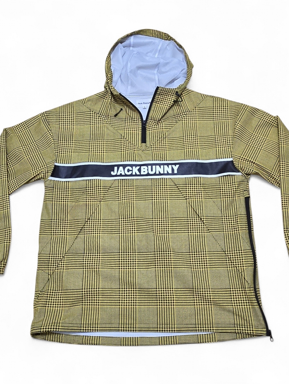 Genuine Jack Bunny Houndstooth 1/4 Zip Hooded Golf Jacket Japan Size 6 / Mens XL